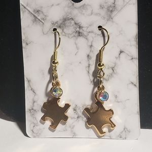 🆕️ Autism Awareness gold plated earings